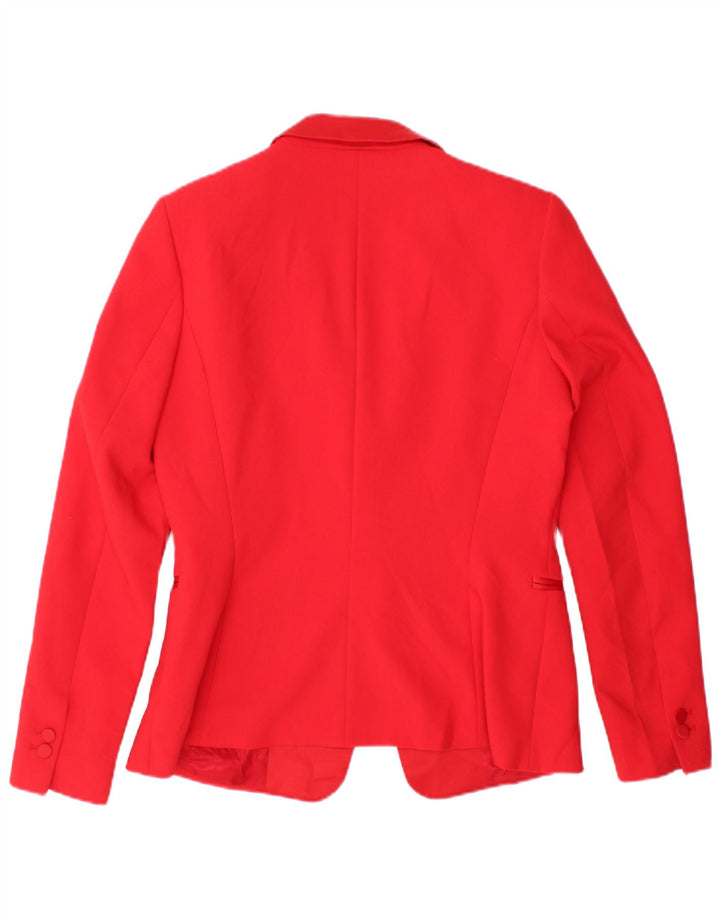 Giacca Blazer a 1 Bottone da Donna ZARA UK 14 Large Rosso Poliestere