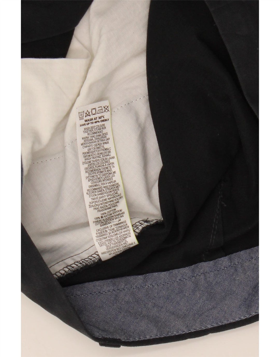Pantaloncini chino da uomo Marks & Spencer W36 grandi in cotone blu navy
