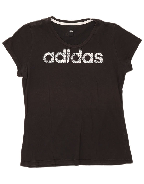 T-shirt grafica da donna Adidas Top UK 12 media nera