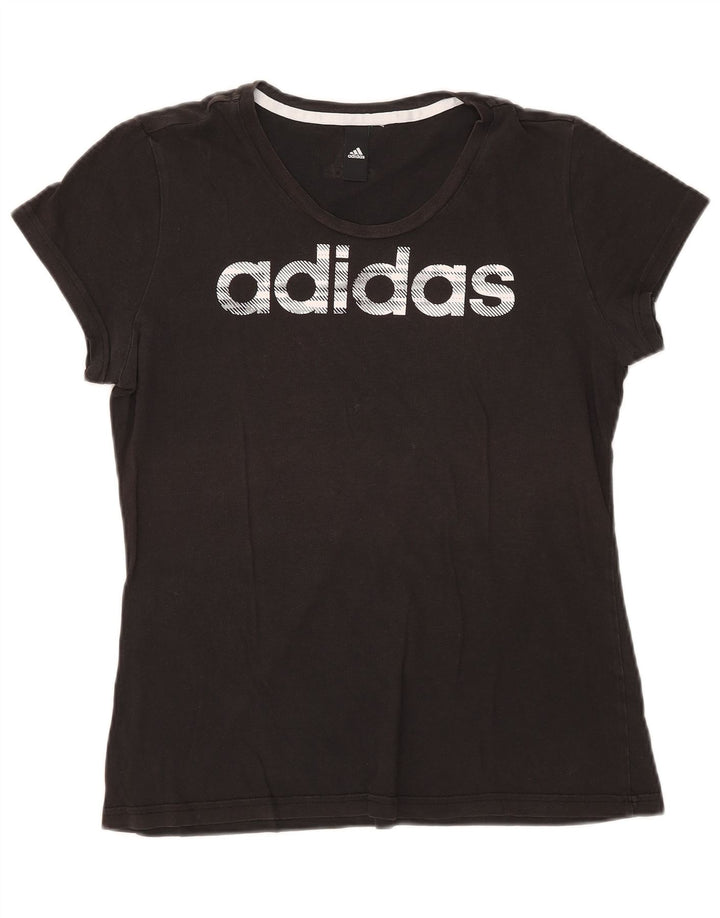 T-shirt grafica da donna Adidas Top UK 12 media nera