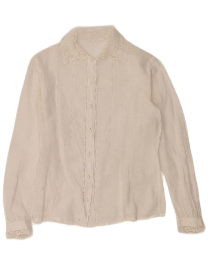Camicetta Camicia Vintage Bambina 13-14 Anni Bianca