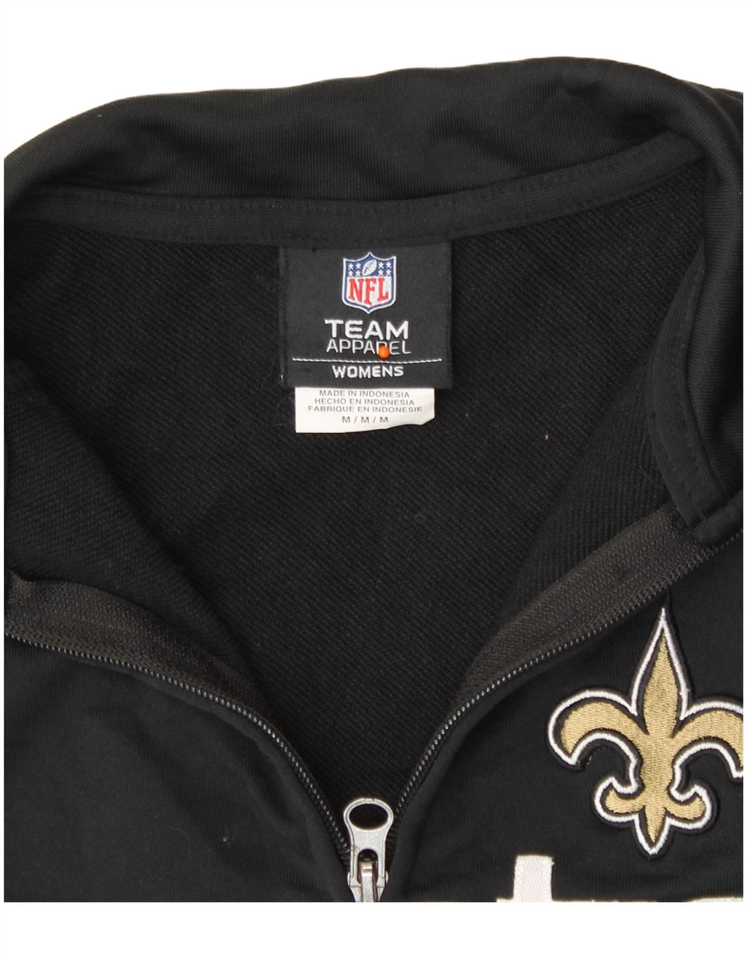Giacca da ginnastica da donna NFL New Orleans Saints UK 14 media nera