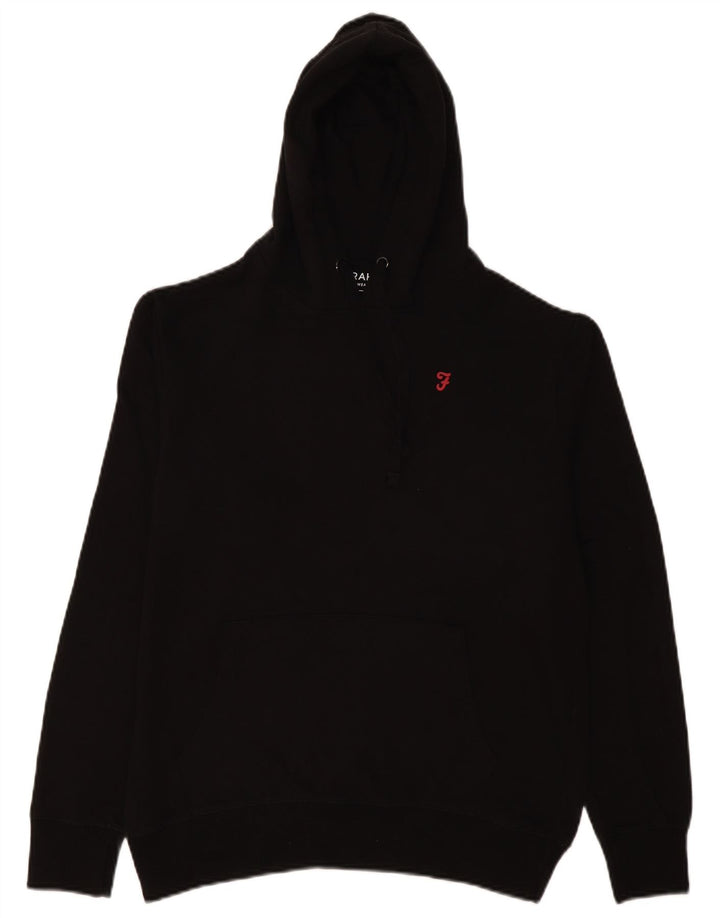Felpa con cappuccio da uomo Farah, cotone medio nero