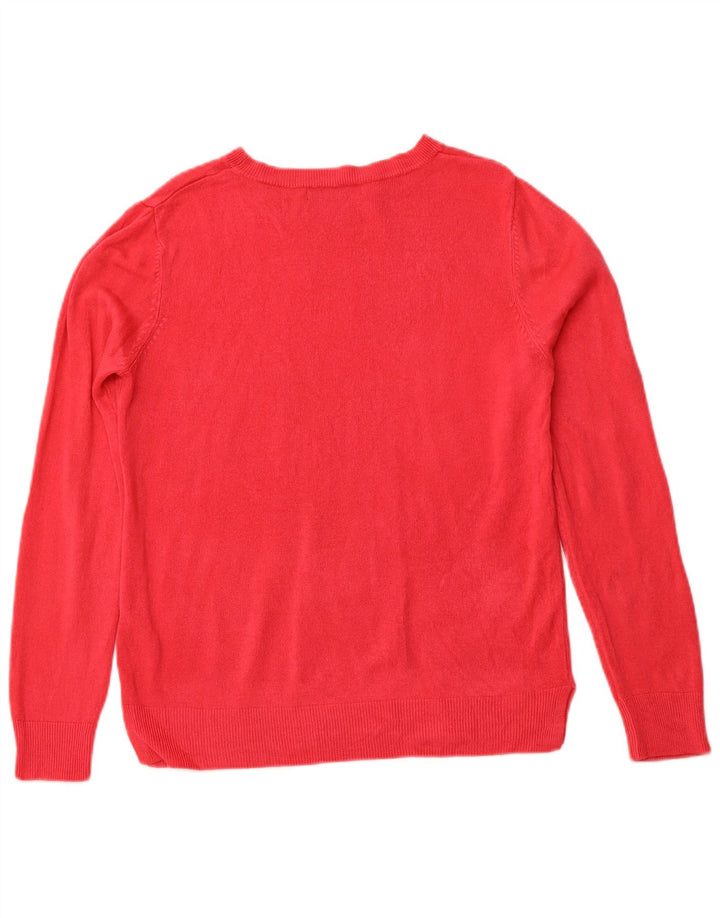 MARKS & SPENCER Maglione da donna con scollo a barca UK 14 Acrilico rosa medio