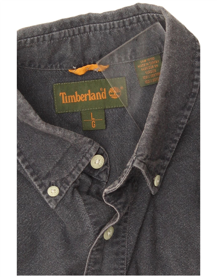Camicia da uomo Timberland Large in cotone blu navy