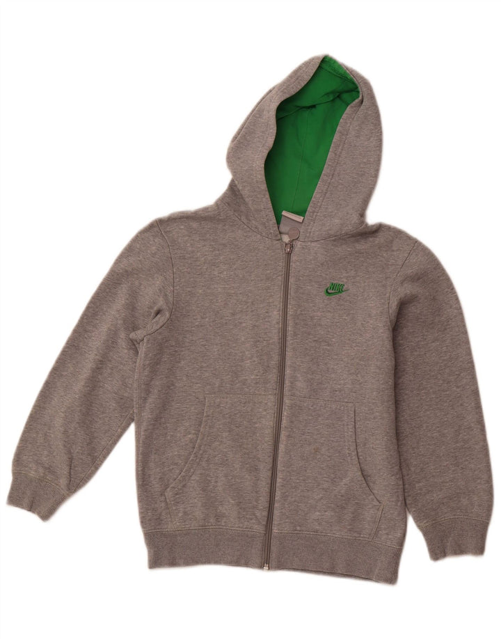Maglione con cappuccio e zip per ragazze NIKE 10-11 anni in cotone grigio medio