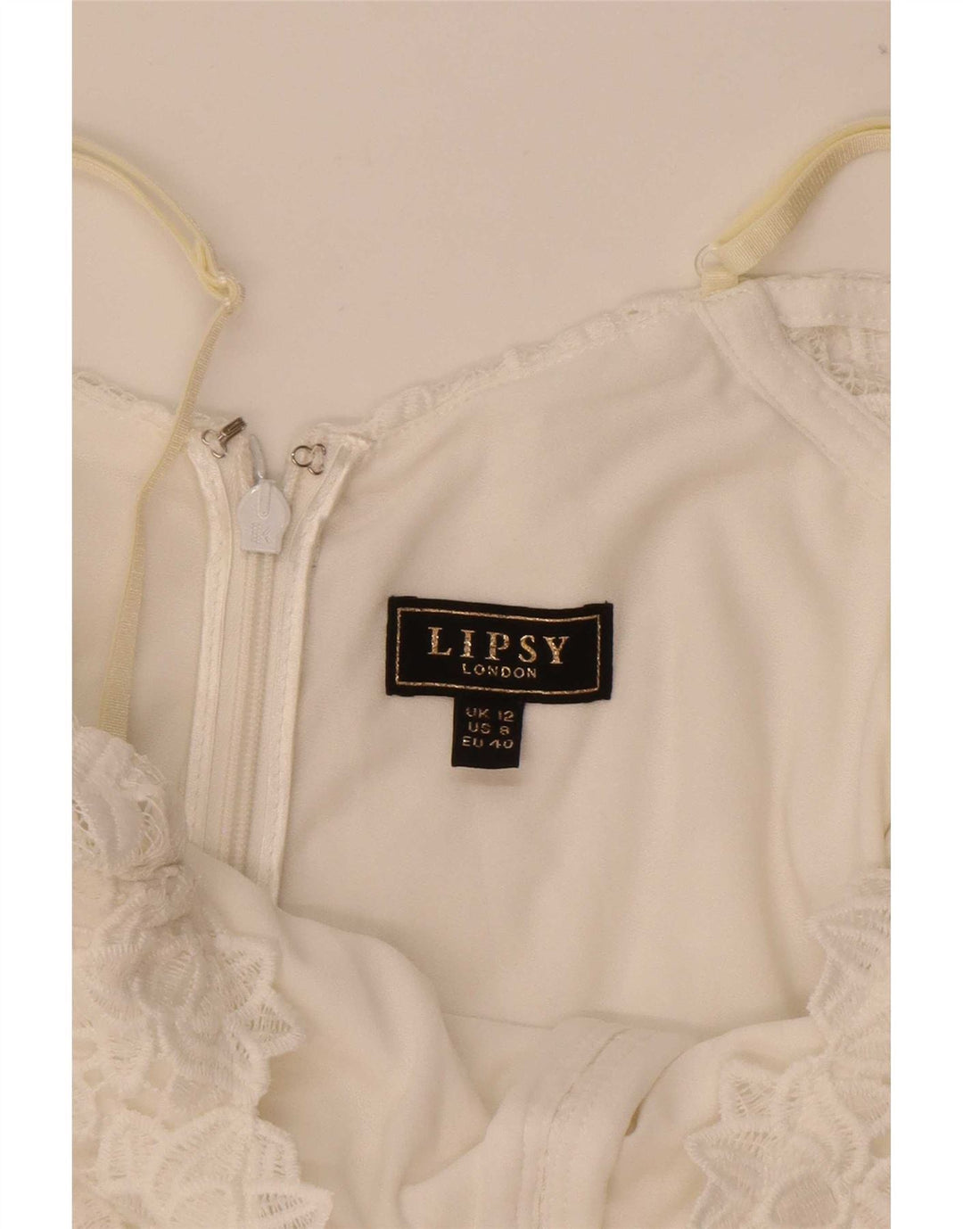 Abito aderente in pizzo da donna Lipsy UK 12 Poliestere floreale bianco medio