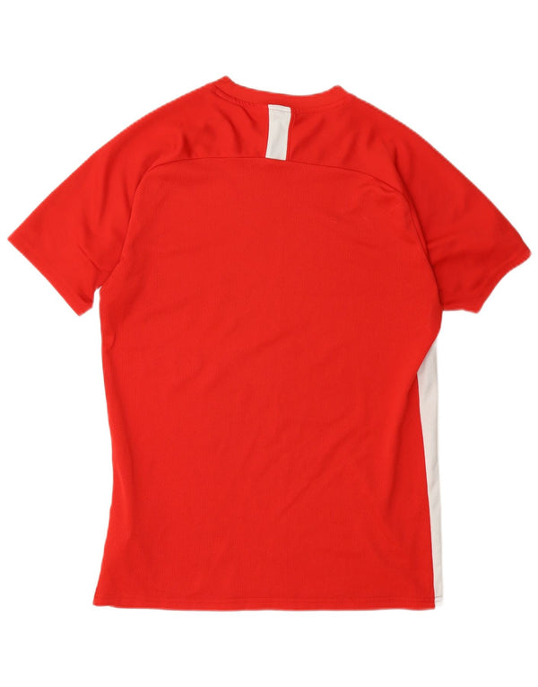T-shirt Nike da uomo Dri Fit, top in poliestere color block rosso medio