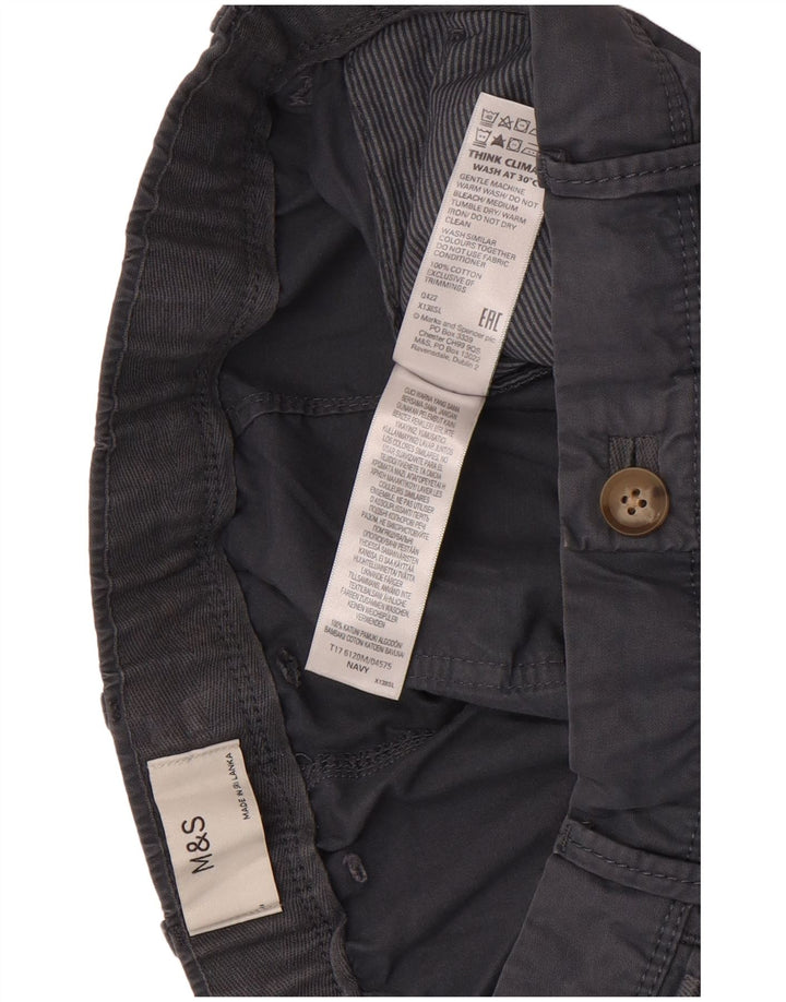 Pantaloncini chino da uomo Marks & Spencer W36 grandi in cotone blu navy