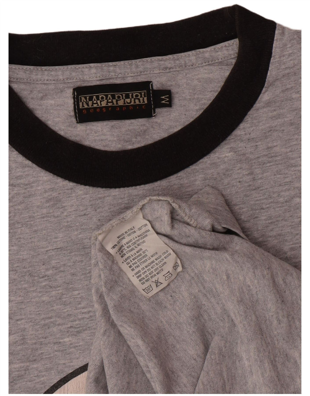 T-shirt grafica da uomo Napapijri Top in cotone grigio medio