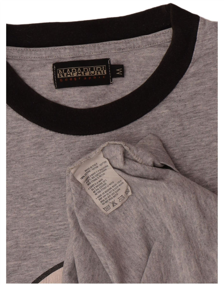 T-shirt grafica da uomo Napapijri Top in cotone grigio medio