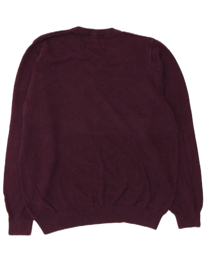 Maglione da uomo con scollo a V Marks & Spencer grande cotone viola