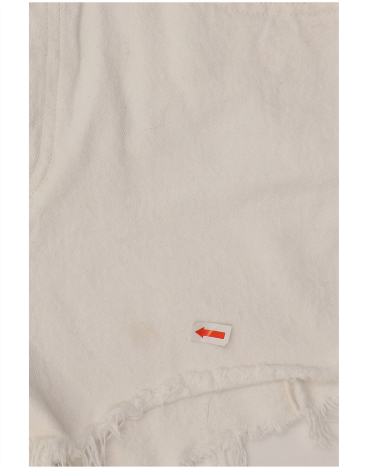 LEVI'S Pantaloncini di jeans 501 da donna W27 Cotone bianco medio