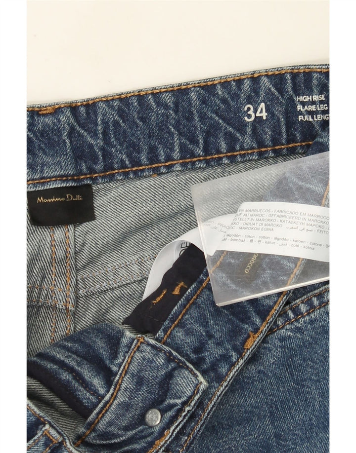 Jeans svasati a vita alta da donna Massimo Dutti W34 L35 cotone blu