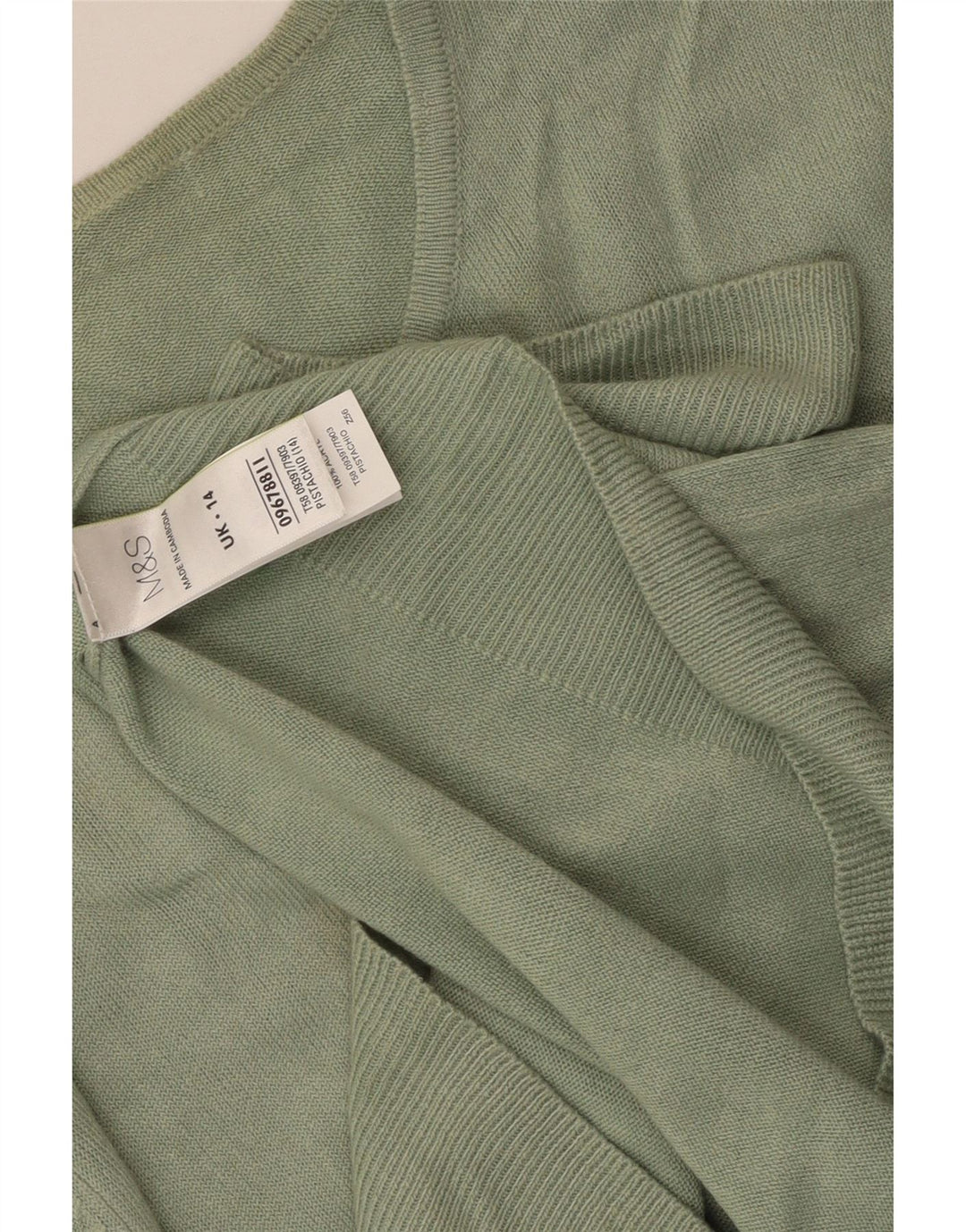 Maglione cardigan da donna Marks & Spencer UK 14 grande acrilico verde