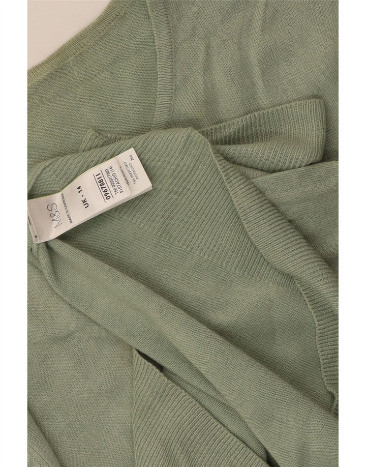Maglione cardigan da donna Marks & Spencer UK 14 grande acrilico verde