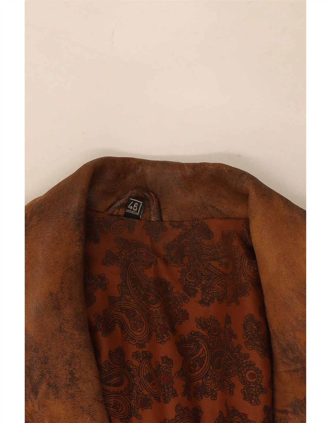 Giacca in pelle oversize doppiopetto vintage da donna EU 46 XL Marrone