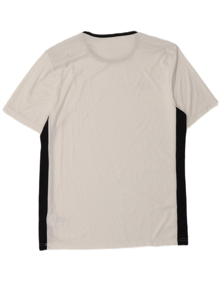 T-shirt Adidas Aeroready da uomo Top in poliestere color block bianco medio