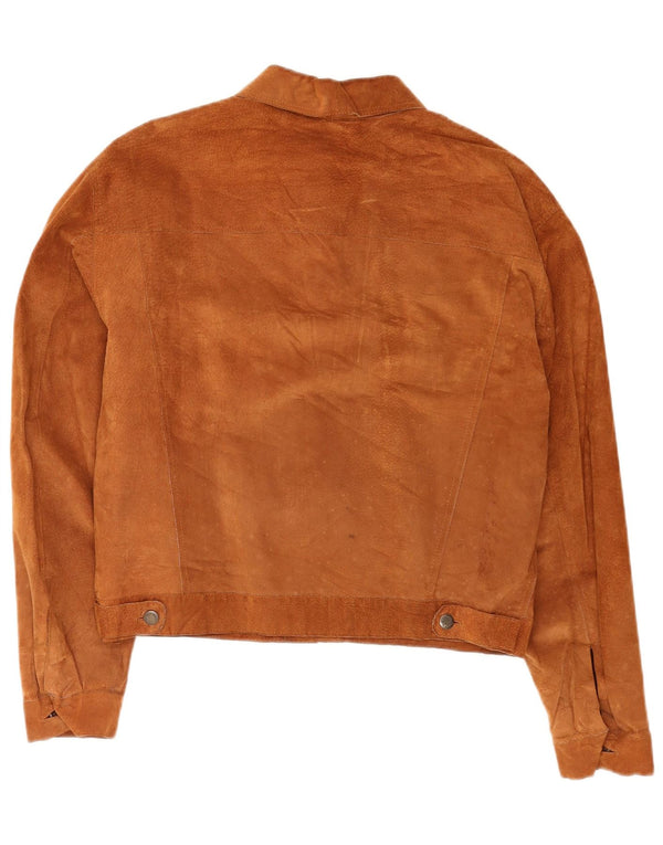 Bomber da uomo in pelle scamosciata Conbipel IT 48 Classico in pelle marrone medio