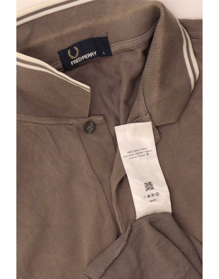 Polo da uomo Fred Perry grande in cotone grigio