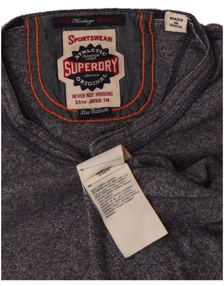 T-shirt da uomo SUPERDRY Top in cotone grigio medio