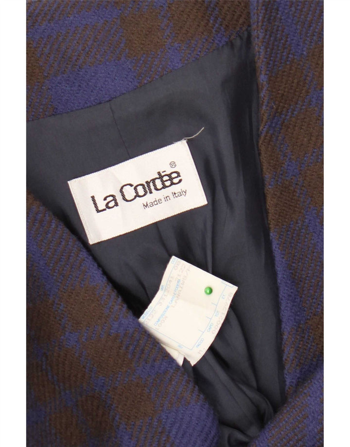 Giacca blazer a 2 bottoni vestibilità ampia da donna La Cordee UK 14 quadri blu medio