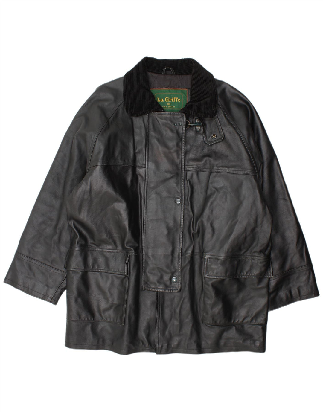 Cappotto in Pelle Donna La Griffe IT 54 3XL Pelle Nera