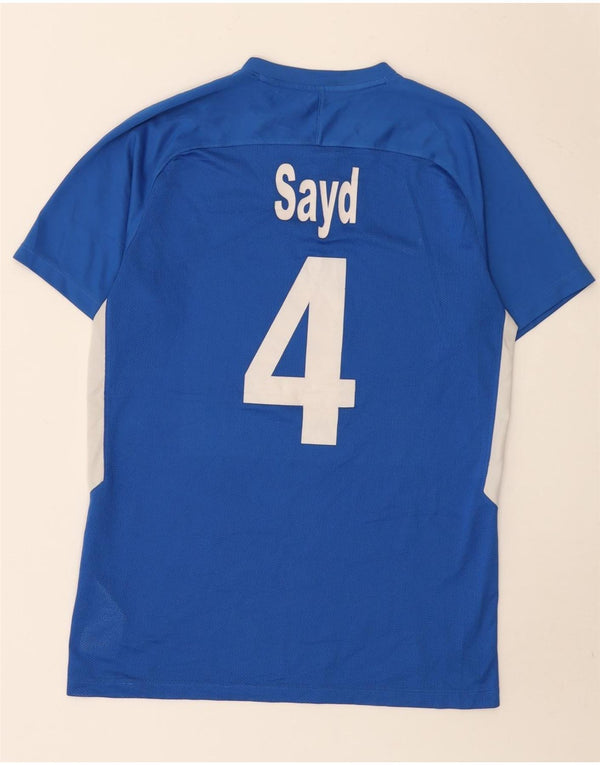 T-shirt grafica da uomo Nike Dri Fit, top in poliestere gessato blu medio