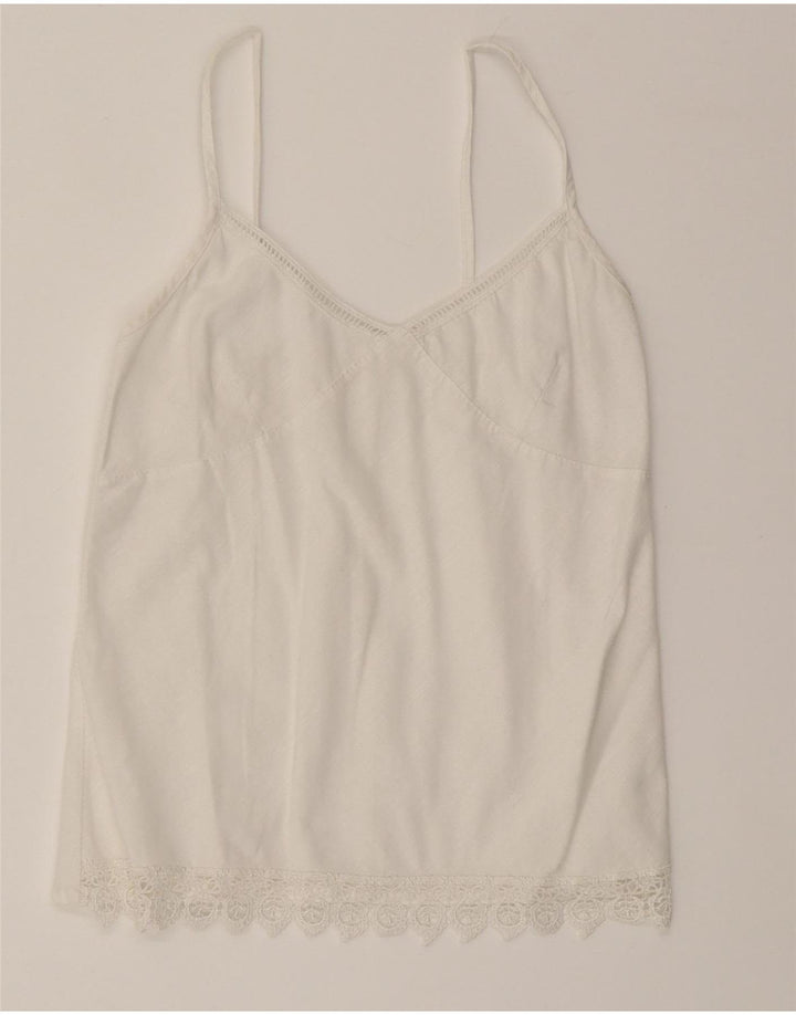 VINTAGE Womens Cami Top UK 16 Large White Classic Vintage Vintage and Second-Hand Vintage from Messina Hembry 