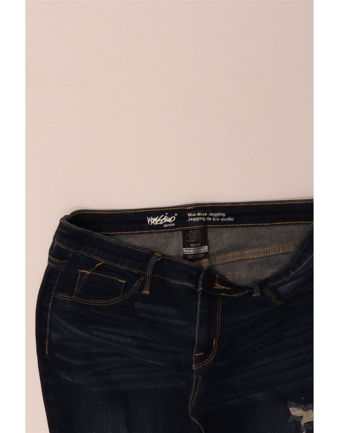 Jeans skinny MOSSIMO da donna a vita media effetto consumato US 10 medio W30 L27 blu