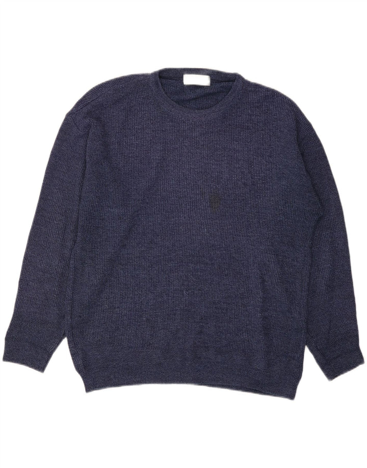 Maglione maglione girocollo da uomo Marks & Spencer piccolo acrilico blu navy