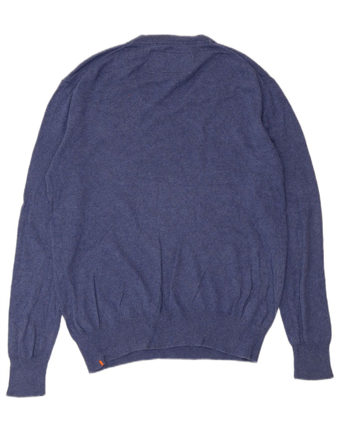 Maglione da uomo con scollo a V Superdry, grande cotone blu
