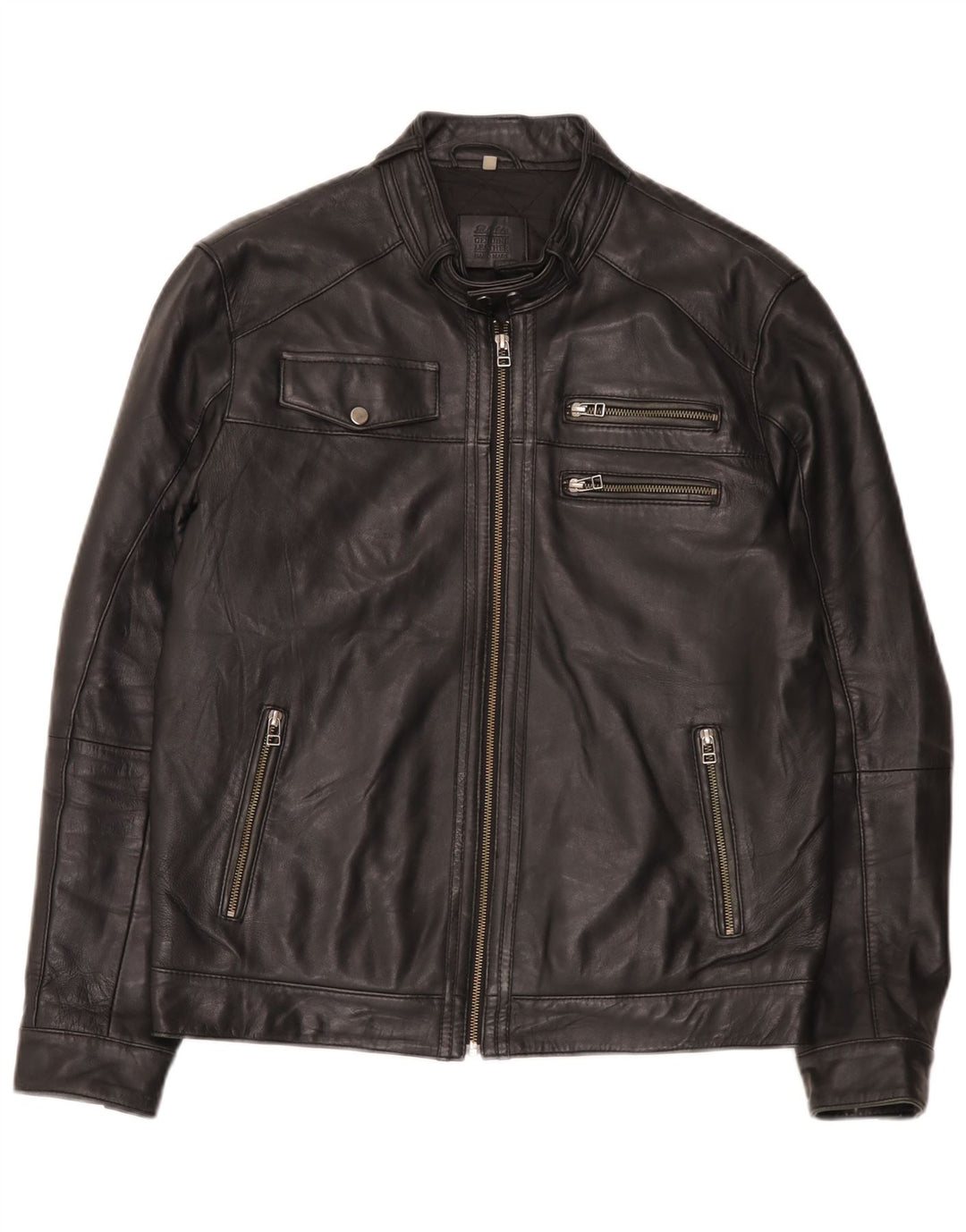 Giacca in pelle da uomo Bata UK 42 XL Nera