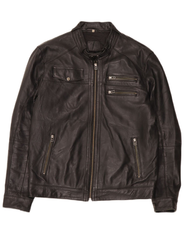 Giacca in pelle da uomo Bata UK 42 XL Nera