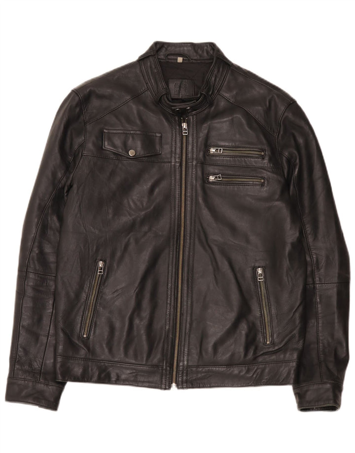 Giacca in pelle da uomo Bata UK 42 XL Nera