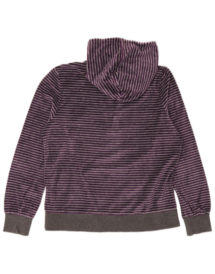 Maglione con cappuccio e collo con zip in velluto da donna NIKE UK 20/22 XL a righe viola