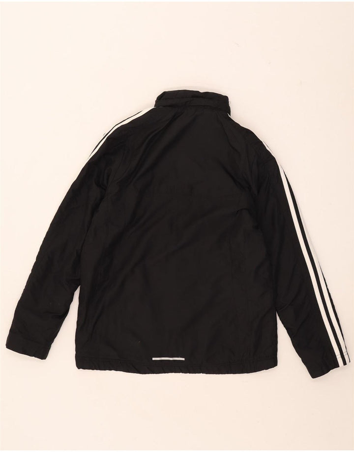 Giacca a vento con cappuccio Adidas da ragazzo 13-14 anni in poliestere nero