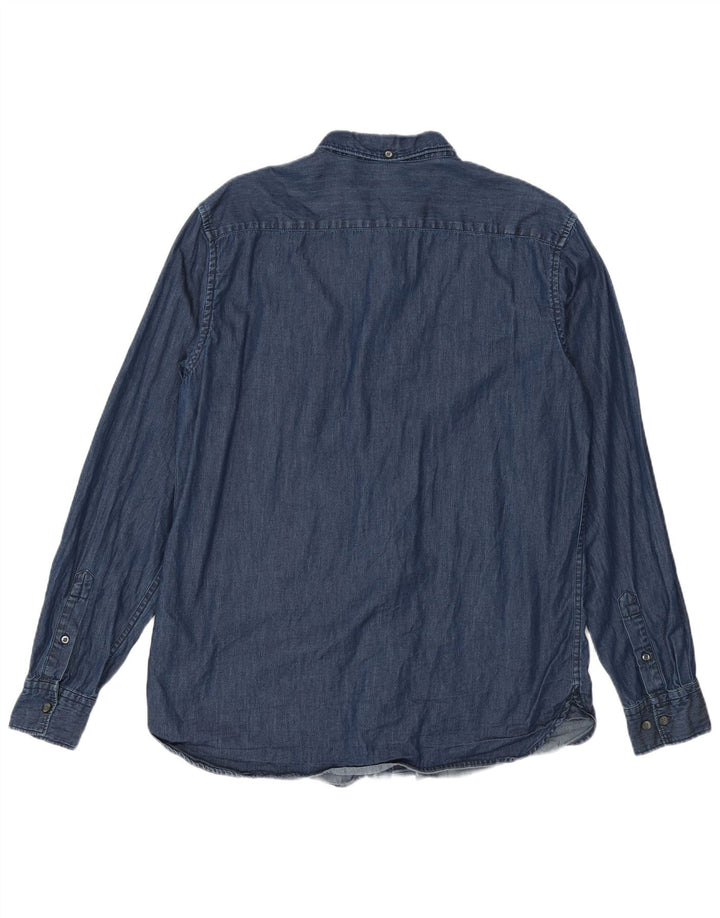 Camicia di jeans da uomo French Connection grande cotone blu navy