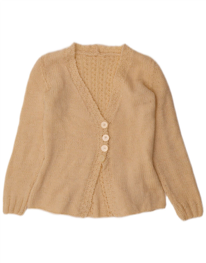 Maglione cardigan da donna vintage UK 12 Beige medio