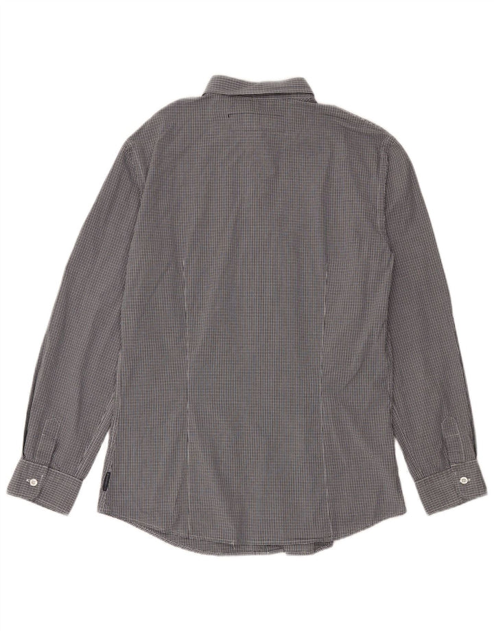 Camicia slim da uomo Armani Jeans, grande, a quadretti blu navy