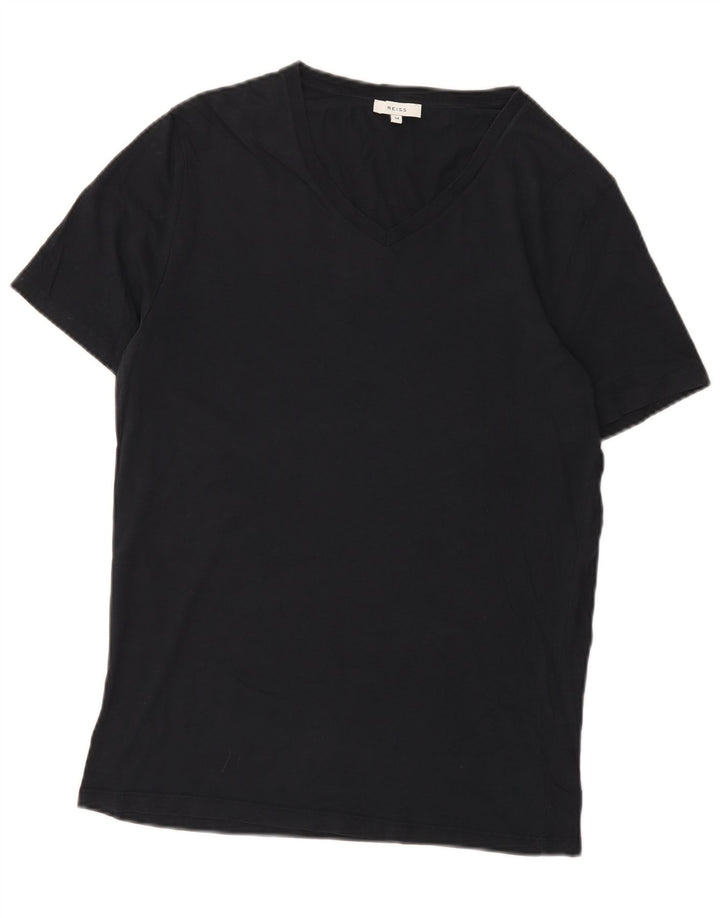 T-shirt da uomo Reiss Top in cotone nero medio
