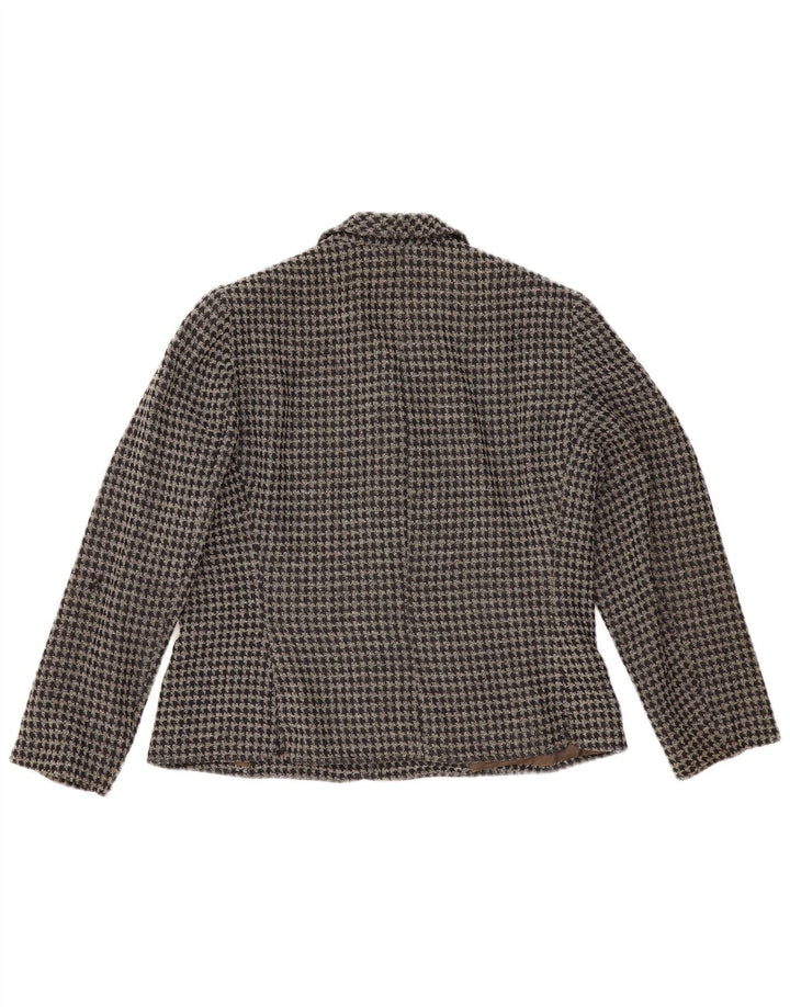 Giacca Blazer 5 Bottoni Donna Emanuel Ungaro IT 50 XL Pied De Poule Nera