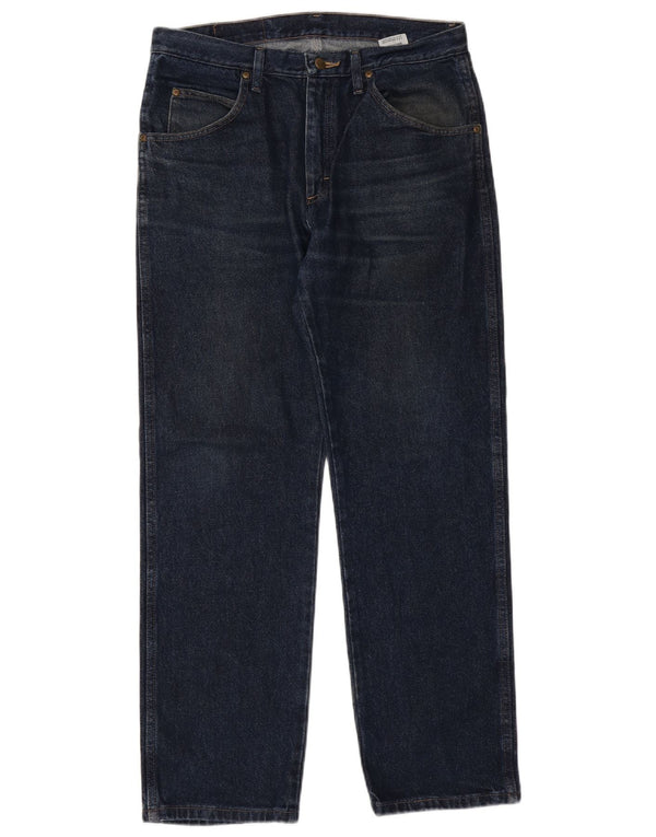 Jeans dritti da uomo vestibilità regolare WRANGLER W33 L30 cotone blu navy