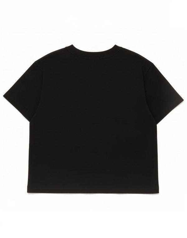 T-shirt corta da donna Nike Swoosh UK 10 piccola in cotone nero