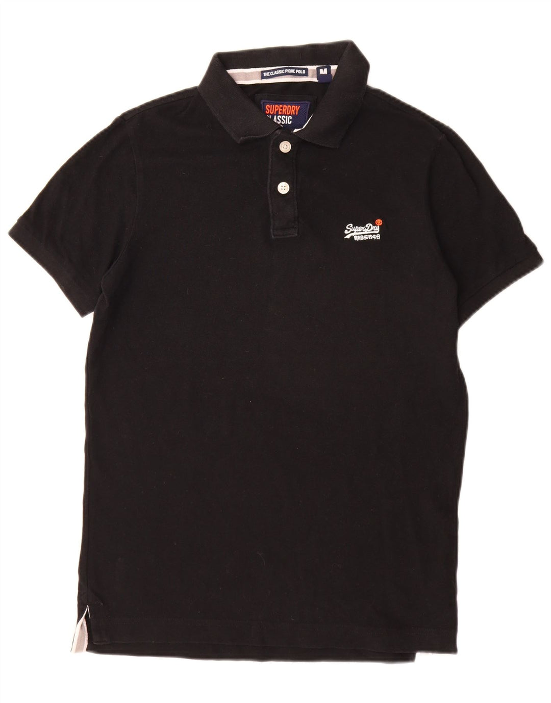 Polo da uomo Classic Fit Superdry in cotone nero medio
