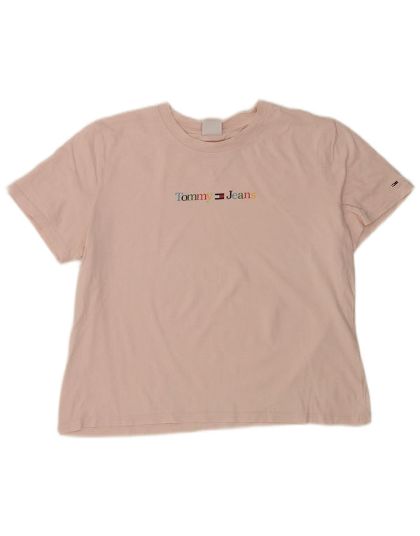 TOMMY HILFIGER T-shirt corta da donna Top UK 16 Large Rosa