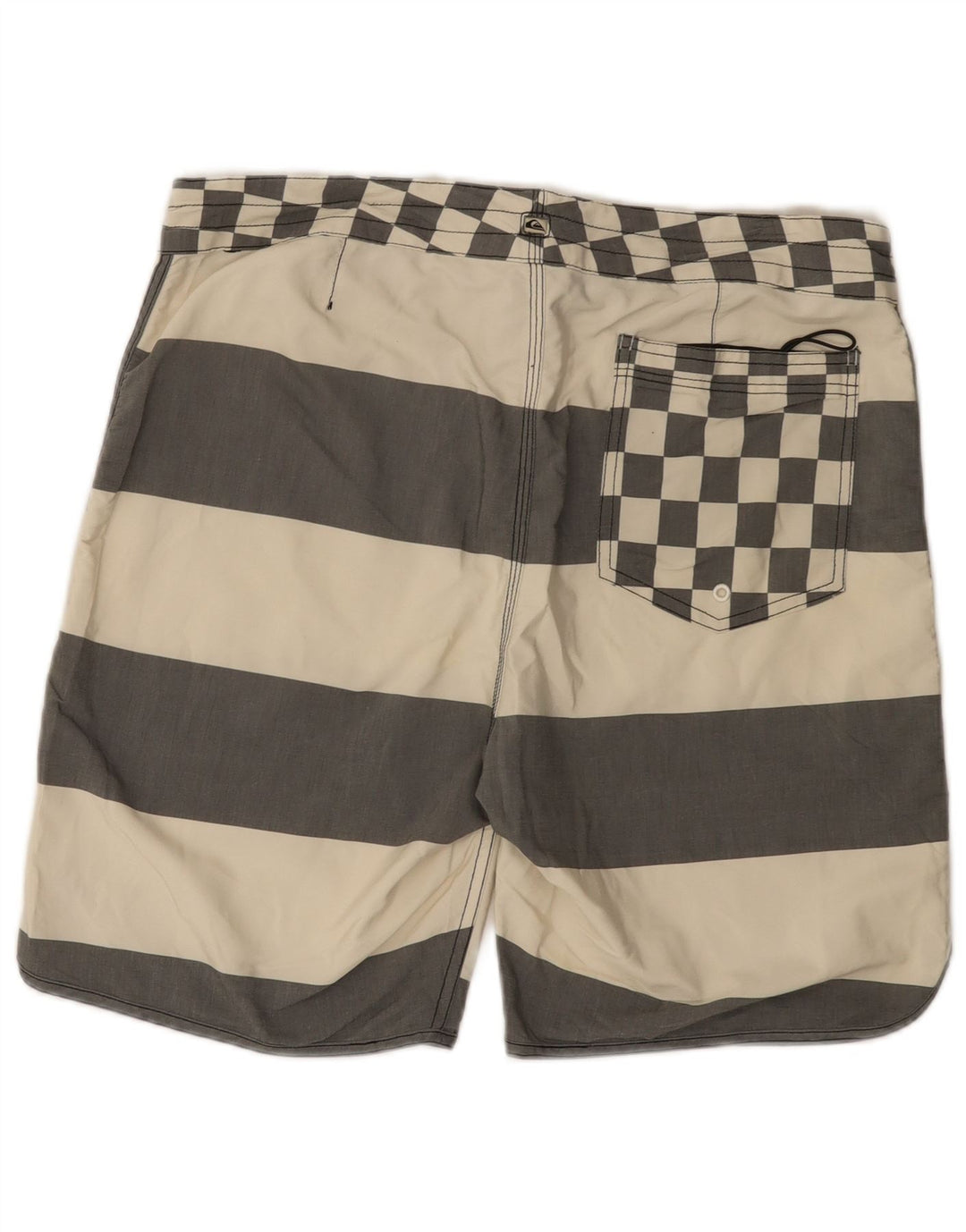 Pantaloncini da bagno da uomo Quiksilver di grandi dimensioni in poliestere a righe bianco sporco