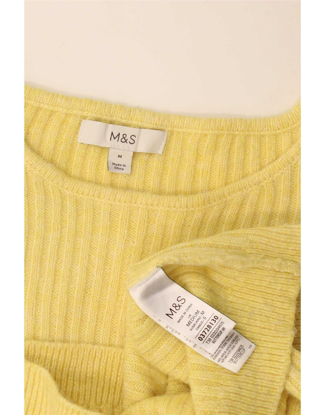 Maglione maglione con scollo a barca da donna Marks & Spencer UK 14 giallo medio