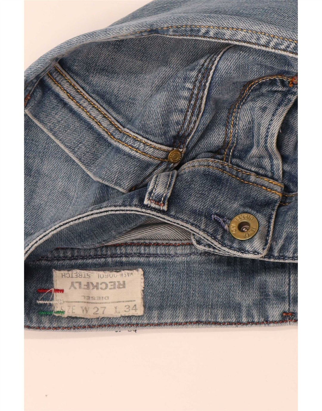 Jeans dritti da donna Diesel Reckfly W27 L32 cotone blu