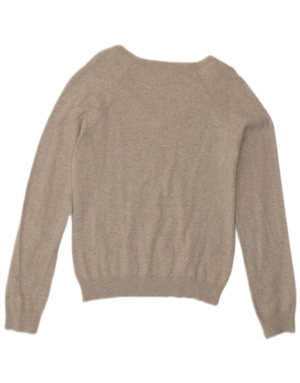 Maglione con scollo a V da donna Zara UK 14 grande Beige